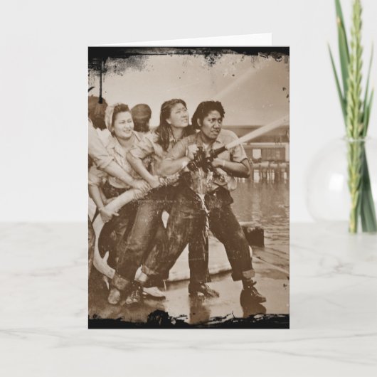 Frauen Feuerwehrleute Pearl Harbor 7. Dezember Karte (Vorderseite)