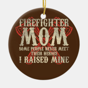 Frauen Feuerwehrmann Mutter US Feuerwehrmann Mama Keramik Ornament