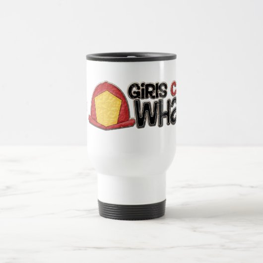 Frauen-Feuerwehrmann-Reise-Tasse Reisebecher (Mittel)