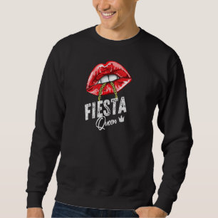 Frauen Fiesta Königin Frauen Lippen Kette Spanisch Sweatshirt