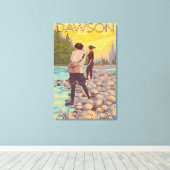 Frauen Fischen - Dawson, Alaska Leinwanddruck (Insitu (Holzboden))