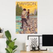 Frauen Fischen - Dawson, Alaska Poster (Heimbüro)