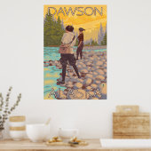 Frauen Fischen - Dawson, Alaska Poster (Küche)
