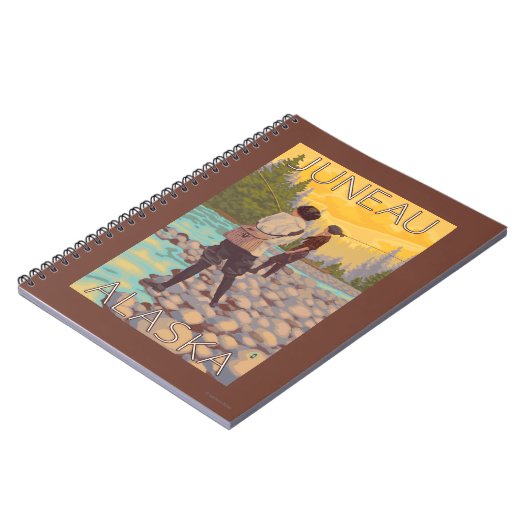 Frauen Fischen - Juneau, Alaska Notizblock (Linke Seite)