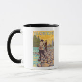 Frauen Fischen - Yellowstone-Nationalpark Tasse (Links)