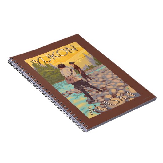 Frauen Fischen - Yukon, Alaska Notizblock (Rechte Seite)