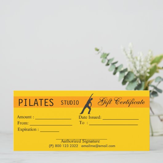 Frauen Fitness Pilates Geschenkgutscheine Geschenk (Stehend Vorderseite)