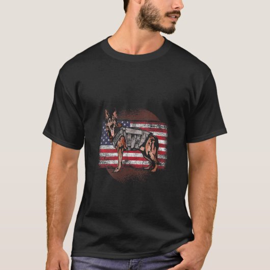 Frauen Flagge Patriotischer Tierhund Deutscher Hun T-Shirt (Vorderseite)