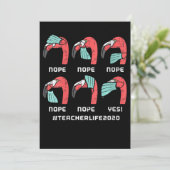 Frauen Flamingo Gesicht Maske Teacher Life 2020 So Dankeskarte (Stehend Vorderseite)