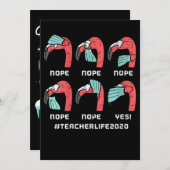 Frauen Flamingo Gesicht Maske Teacher Life 2020 So Dankeskarte (Vorne/Hinten)