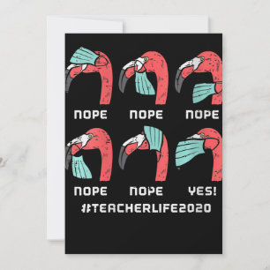 Frauen Flamingo Gesicht Maske Teacher Life 2020 So Feiertagskarte