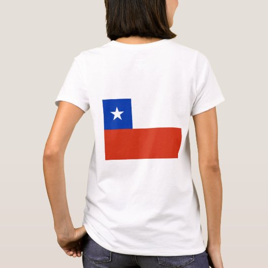 Frauen Fleece Zip Jogger mit Fahne des Chilen T-Shirt (Rückseite)