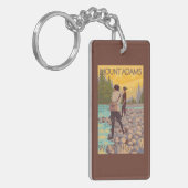 Frauen fliegen Fischen - Berg Adams, Washington Schlüsselanhänger (Vorderseite links)