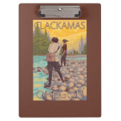 Frauen fliegen Fischen - Clackamas, Oregon Klemmbrett (Vorderseite)