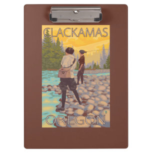 Frauen fliegen Fischen - Clackamas, Oregon Klemmbrett