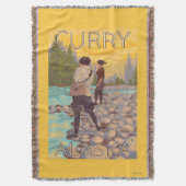 Frauen fliegen Fischen - Curry, Alaska Decke (Vorderseite Vertikal)