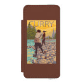 Frauen fliegen Fischen - Curry, Alaska Incipio iPhone Geldbeutel-Hülle (Folio Vorderseite)