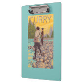 Frauen fliegen Fischen - Curry, Alaska Klemmbrett (Links)