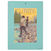 Frauen fliegen Fischen - Curry, Alaska Klemmbrett (Rückseite)