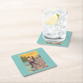 Frauen fliegen Fischen - Curry, Alaska Rechteckiger Pappuntersetzer (Vor Ort)