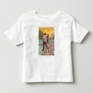 Frauen fliegen Fischen - Dawson, Alaska Kleinkind T-shirt