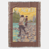 Frauen fliegen Fischen - Glacier Nationalpark, Decke (Vorderseite Vertikal)