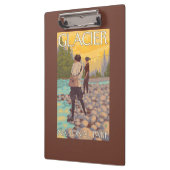 Frauen fliegen Fischen - Glacier Nationalpark, Klemmbrett (Links)