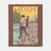Frauen fliegen Fischen - Latouche, Alaska Fleecedecke (Vorderseite)