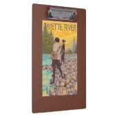 Frauen fliegen Fischen - Payette Fluss, Idaho Klemmbrett (Rechts)