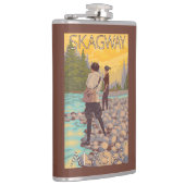 Frauen fliegen Fischen - Skagway, Alaska Flachmann (Rechts)