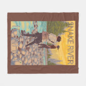 Frauen fliegen Fischen - Snake River, Idaho Fleecedecke (Vorderseite (Horizontal))