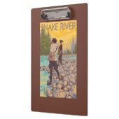 Frauen fliegen Fischen - Snake River, Idaho Klemmbrett (Links)