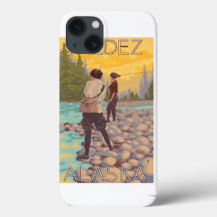 Frauen fliegen Fischen - Valdez, Alaska Case-Mate iPhone Hülle