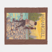 Frauen fliegen Fischen - Wrangell, Alaska Fleecedecke (Vorderseite (Horizontal))