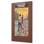 Frauen fliegen Fischen - Wrangell, Alaska Klemmbrett (Links)