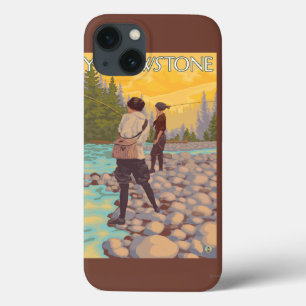 Frauen fliegen Fischen - Yellowstone Nationalpark iPhone 13 Hülle