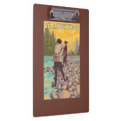 Frauen fliegen Fischen - Yellowstone Nationalpark Klemmbrett (Rechts)