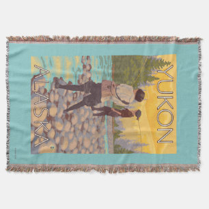 Frauen fliegen Fischen - Yukon, Alaska Decke