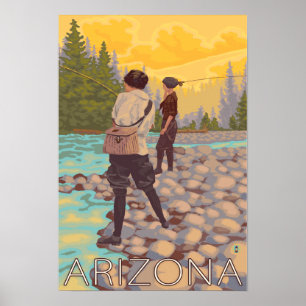 Frauen fliegen FishingArizona Poster