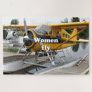 Frauen fliegen: Float Flugzeug, Lake Hood, Alaska Puzzle