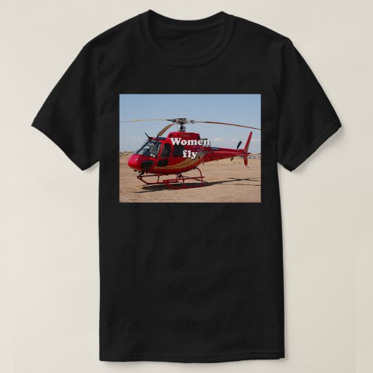 Frauen fliegen Hubschrauber T-Shirt (Design vorne)