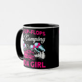 Frauen Flip Flops und Camping Kinda Girl Caravan Tasse (Vorderseite Links)