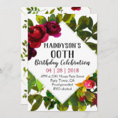 Frauen-Floral 80. 90. 91. 92. 95. 98. 99. Einladung (Vorne/Hinten)