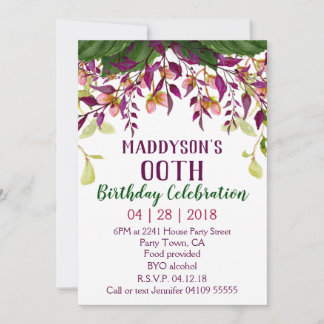 Frauen-Floral 80. 90. 91. 92. 95. 98. 99. Einladung