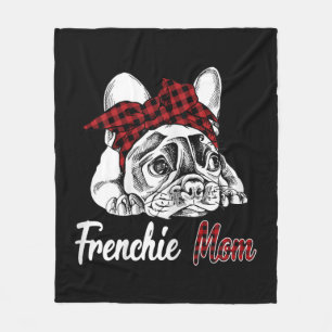 Frauen Frenchie Mama Buldog Lover Geschenk Fleecedecke
