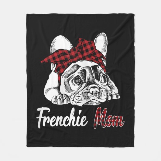 Frauen Frenchie Mama Buldog Lover Geschenk Fleecedecke (Vorderseite)