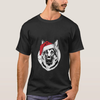 Frauen Freudiger GSD Weihnachtsmann Hund auf Deuts T-Shirt