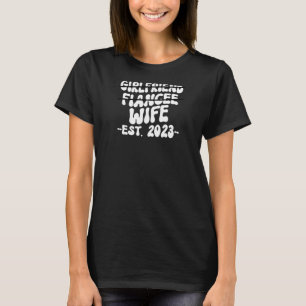 Frauen Freundin Verlobte Ehefrau Verheiratet 2023 T-Shirt
