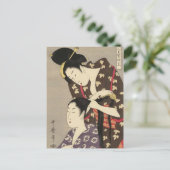 Frauen Friseurin Utamaro Yuyudo Ukiyo-e Art Postkarte (Stehend Vorderseite)
