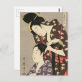 Frauen Friseurin Utamaro Yuyudo Ukiyo-e Art Postkarte (Vorne/Hinten)